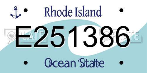E251386 Rhode Island License Plate