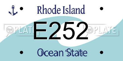 E252 Rhode Island License Plate