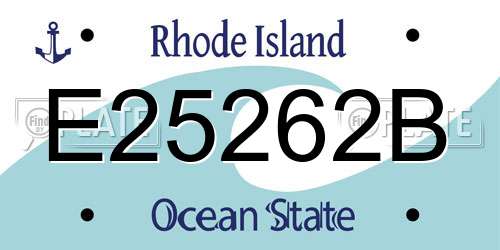 E25262B Rhode Island License Plate