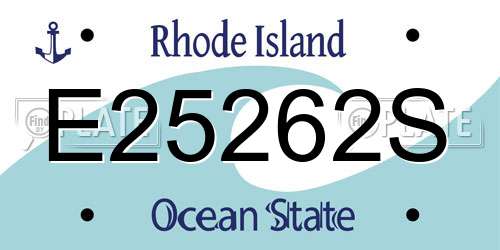 E25262S Rhode Island License Plate