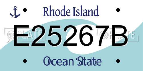 E25267B Rhode Island License Plate