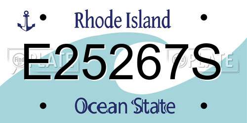 E25267S Rhode Island License Plate