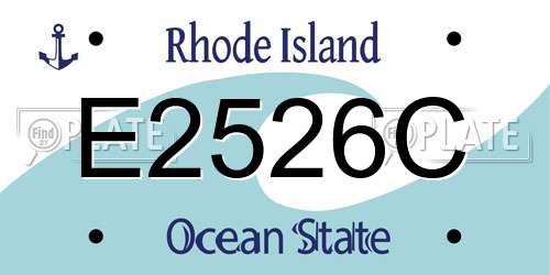 E2526C Rhode Island License Plate