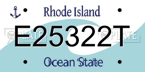 E25322T Rhode Island License Plate