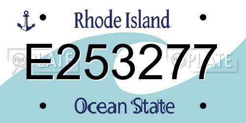 E253277 Rhode Island License Plate