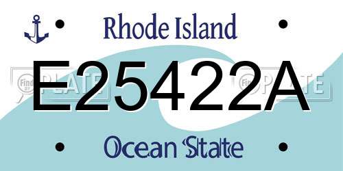 E25422A Rhode Island License Plate
