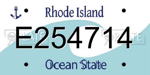 E254714 Rhode Island License Plate