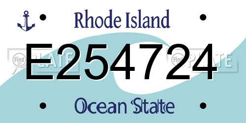 E254724 Rhode Island License Plate