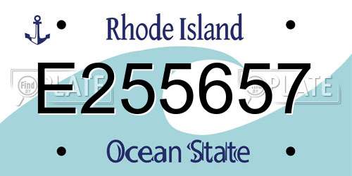 E255657 Rhode Island License Plate