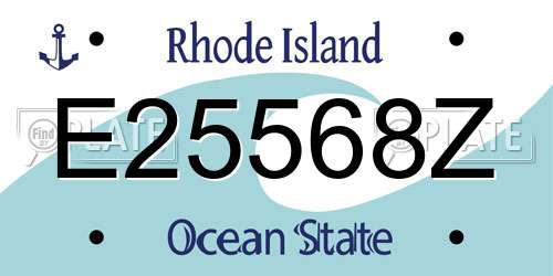 E25568Z Rhode Island License Plate