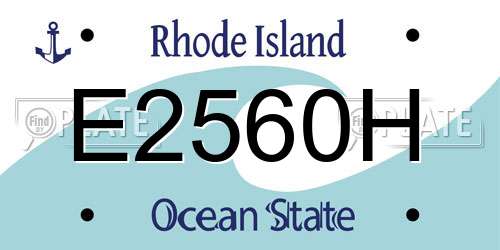 E2560H Rhode Island License Plate