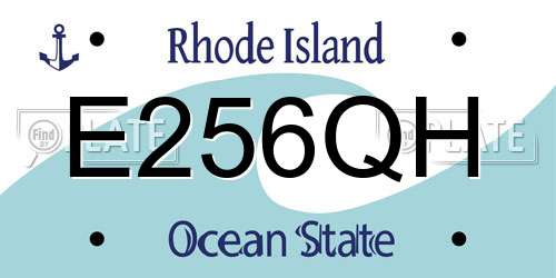 E256QH Rhode Island License Plate