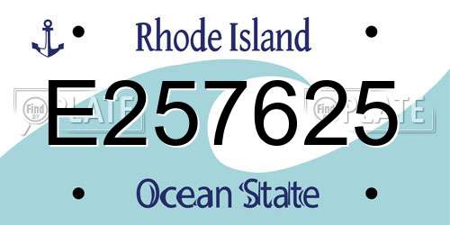 E257625 Rhode Island License Plate
