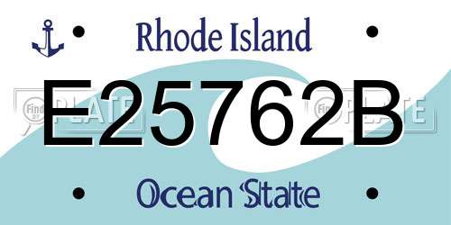 E25762B Rhode Island License Plate