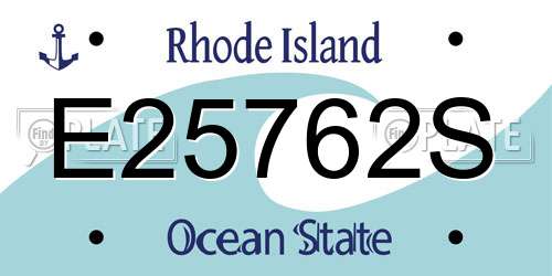 E25762S Rhode Island License Plate