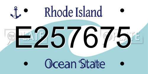 E257675 Rhode Island License Plate