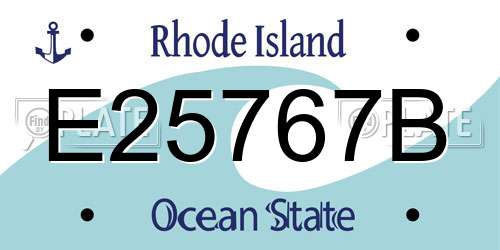 E25767B Rhode Island License Plate