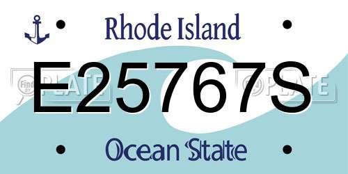 E25767S Rhode Island License Plate