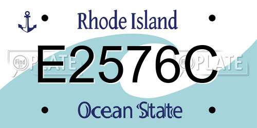 E2576C Rhode Island License Plate