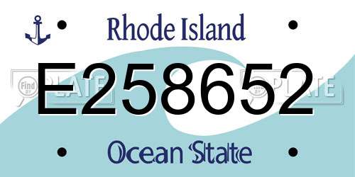 E258652 Rhode Island License Plate