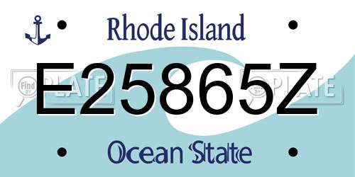 E25865Z Rhode Island License Plate