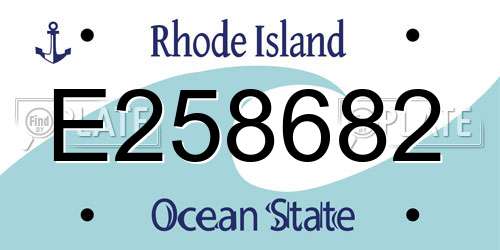 E258682 Rhode Island License Plate