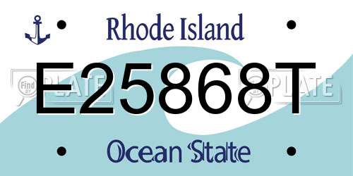 E25868T Rhode Island License Plate