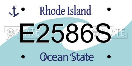 E2586S Rhode Island License Plate