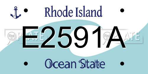 E2591A Rhode Island License Plate