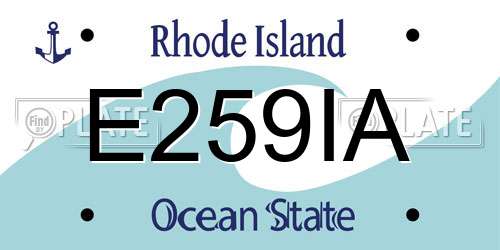 E259IA Rhode Island License Plate