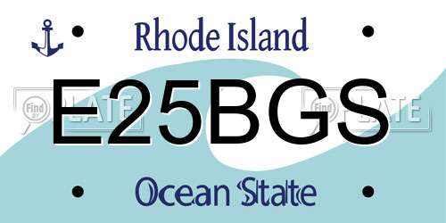 E25BGS Rhode Island License Plate