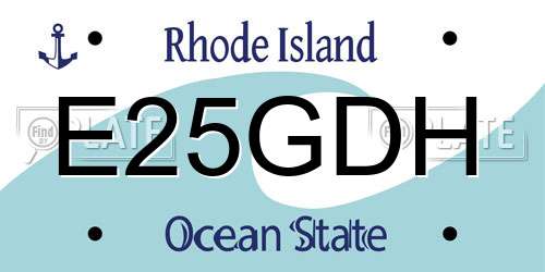 E25GDH Rhode Island License Plate