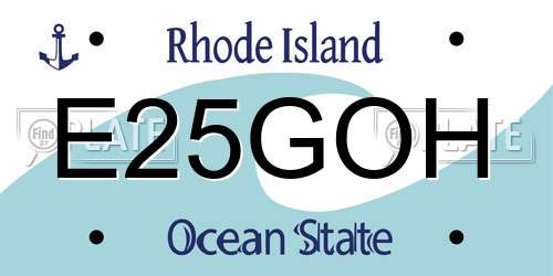 E25GOH Rhode Island License Plate