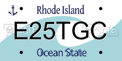 E25TGC Rhode Island License Plate