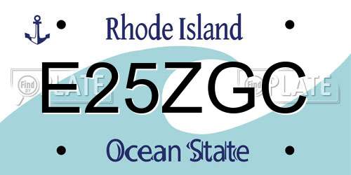E25ZGC Rhode Island License Plate