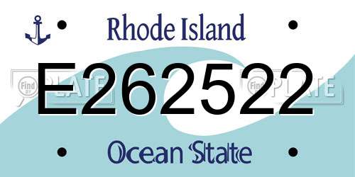 E262522 Rhode Island License Plate