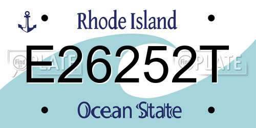 E26252T Rhode Island License Plate