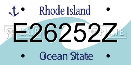 E26252Z Rhode Island License Plate
