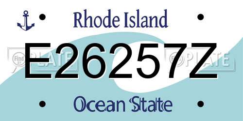 E26257Z Rhode Island License Plate