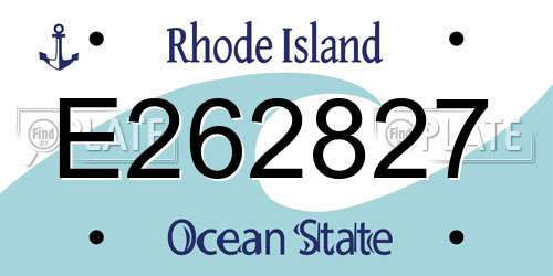 E262827 Rhode Island License Plate
