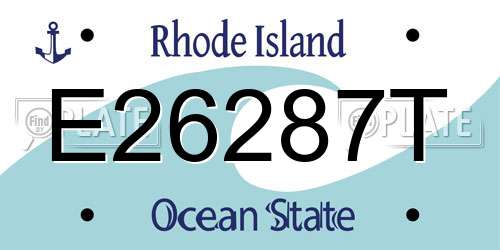 E26287T Rhode Island License Plate