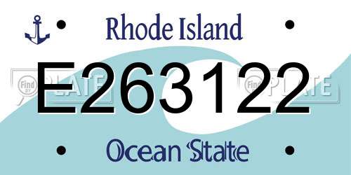 E263122 Rhode Island License Plate