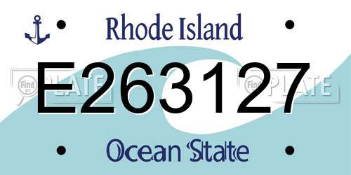E263127 Rhode Island License Plate