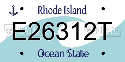 E26312T Rhode Island License Plate