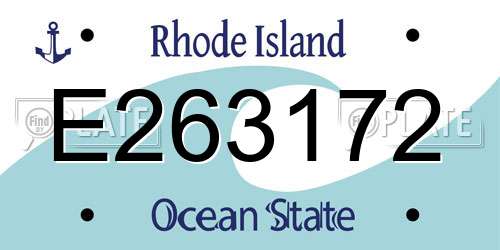 E263172 Rhode Island License Plate