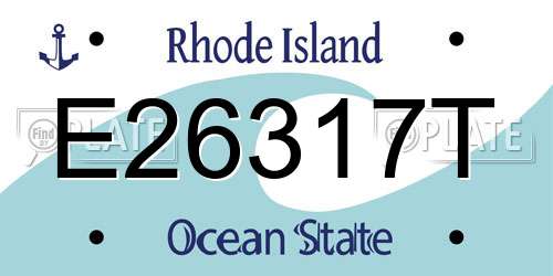 E26317T Rhode Island License Plate