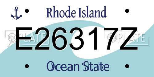 E26317Z Rhode Island License Plate