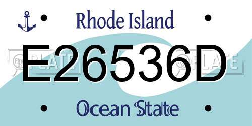 E26536D Rhode Island License Plate