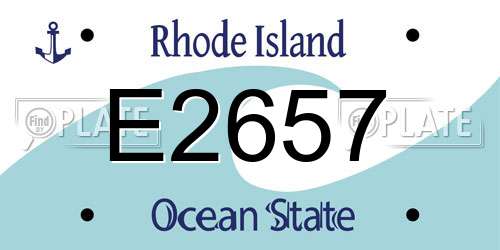 E2657 Rhode Island License Plate