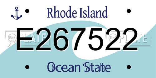 E267522 Rhode Island License Plate